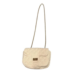 Forever 21 Crossbody Bag Purse Womens Small White Quilted Chain Strap Evening